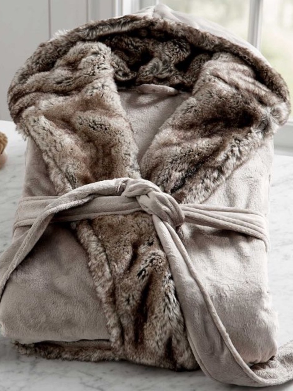 Pottery Barn Faux Fur Ombre Robe